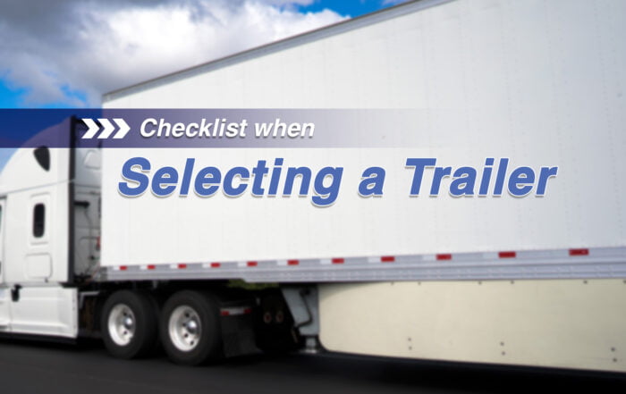 Checklist when selecting a trailer